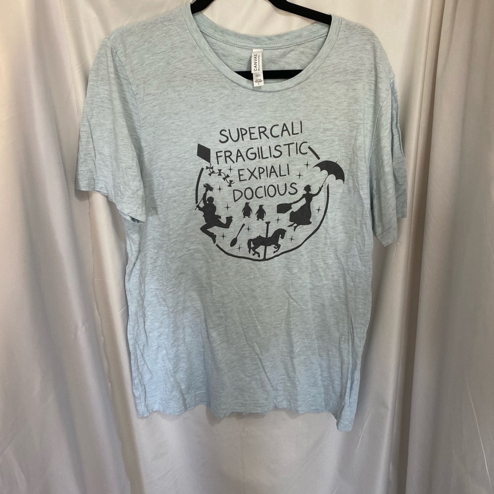 Light Blue Bella + Canvas Mary Poppins Disney shirt
